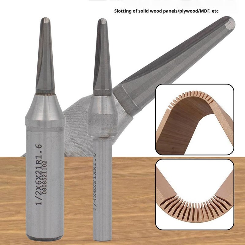 1/4 Inch TCT Router Bits,R1.6mm Rounded Bottom Arc Grooving Cutter,V Groove CNC Milling Cutter For Woodworking,Wood Bending,Plywood Cutting,Rounded Bottom Router Bit,Furniture Panel Groover - Image 2